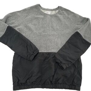 Your Neighbors Sweatshirt Mens Medium Grey Black Colorblock Mixed Media Raglan